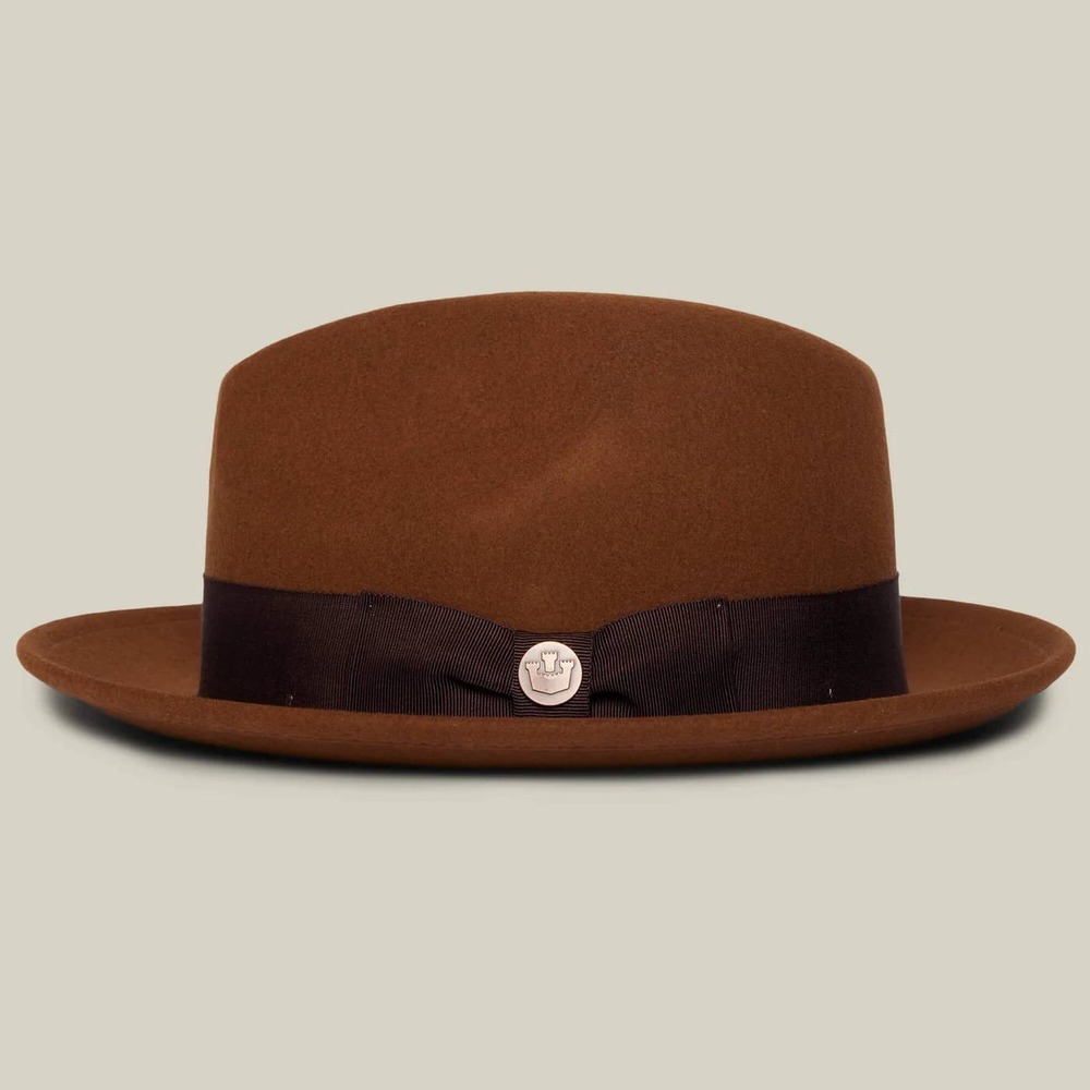 Goorin Bros Dean the Butcher Whiskey Brown 100% Wool Fedora Hat Mens Medium